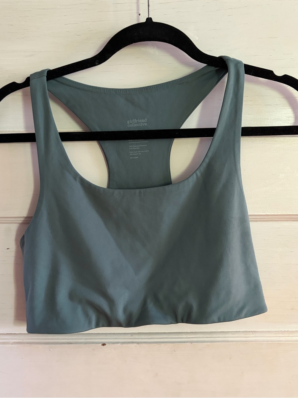 Girlfriend Collective Blue Cropped Paloma Bra